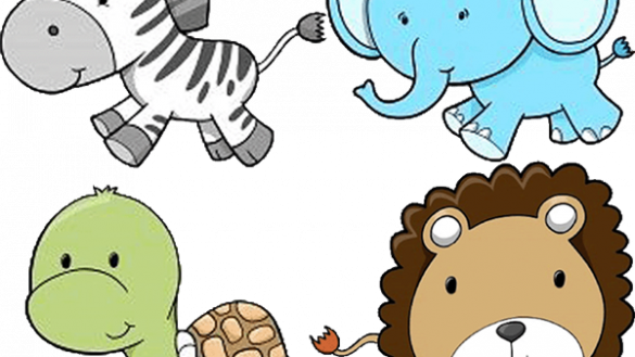 Best Pictures Of Zoo Animals To Print Free Clipart - Baby Animals Cartoon Png (585x329)