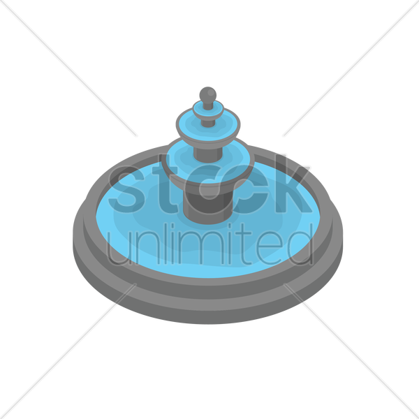 Theme Park Drawing - Isometric Fountain (600x600)