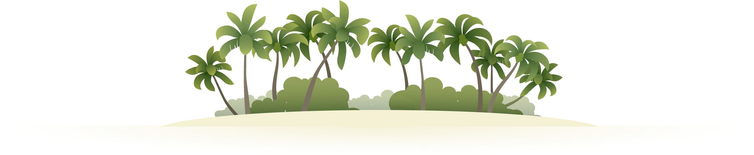 Coconut Euclidean Vector Drawing - Reminisce Tropical Paradise Paper (2673x543)
