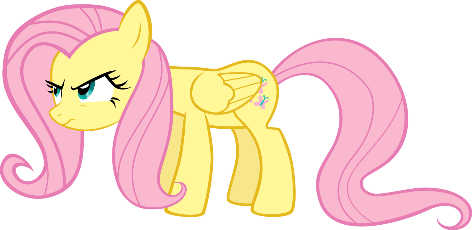 Fluttershy Face Happy Fluttershy Face Happy - My Little Pony Angry Fluttershy (1600x781)