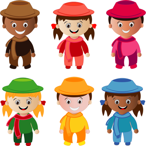 Cartoon Smiling Kids - Part Kids Clipart (500x499)