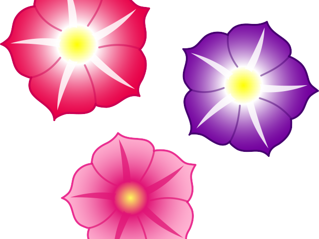 Flowers Color Clipart Pretty Flower - Flower Petunia Png (640x480)