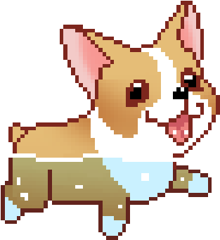 Dog Cute Kawaii Corgi Pixel Art Swim - Cute Animated Dog Gifs (500x500)