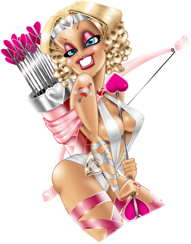 Happy Valentine's Day Sexy Cupid - Гифки С Днем Валентина Прикольные (682x852)