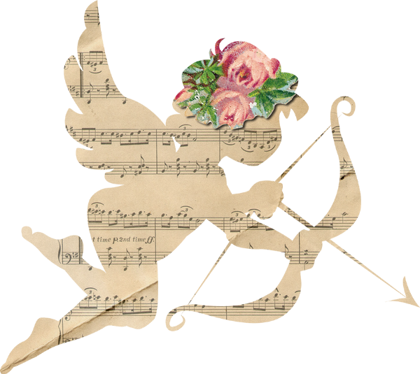 Vintage Cupid Png - Rose (600x535)