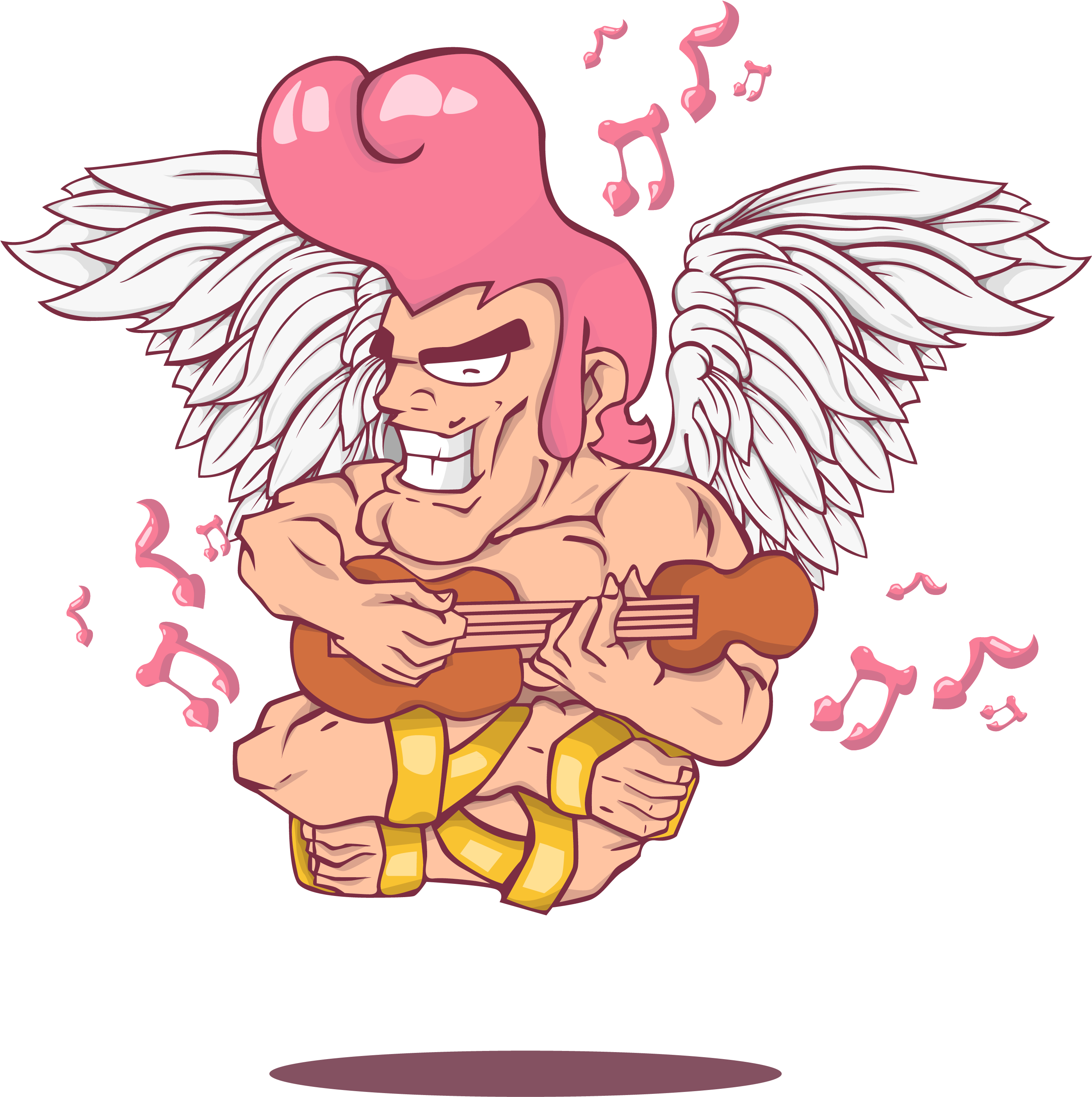Muscle Angel Heart Illustration - Vector Graphics (2917x3333)