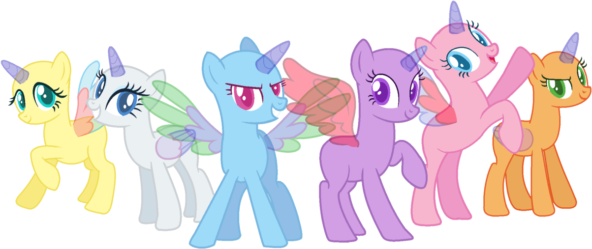 Mlp Base Mane Six By Meimisuki - Mlp Base Mane 6 (1301x613)