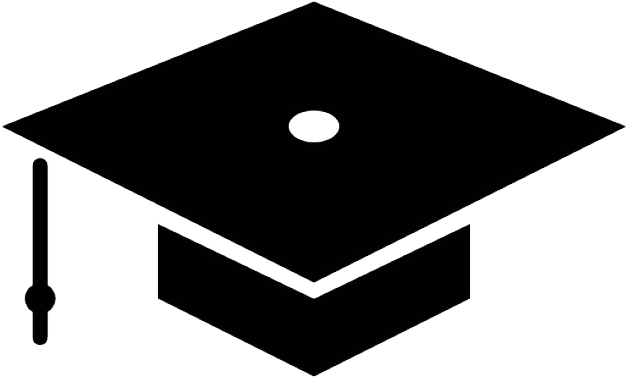 Diploma Hat Black Clipart Icon - Educational Qualification White Icon Png (626x626)