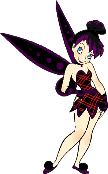 Gothic Tinkerbell By Ivyazimuth - Tinkerbell Pumpkin Carving Patterns (395x574)