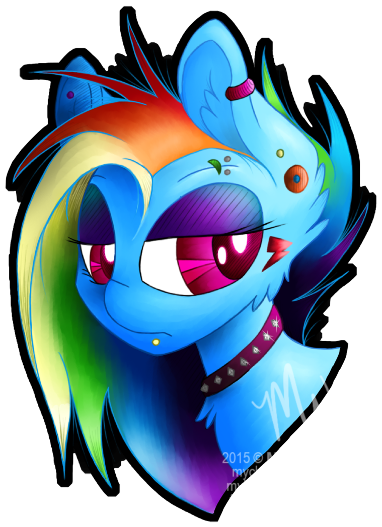 Gothic Rainbow Dash By Mychelle - Mlp Goth Rainbow Dash (900x1170)
