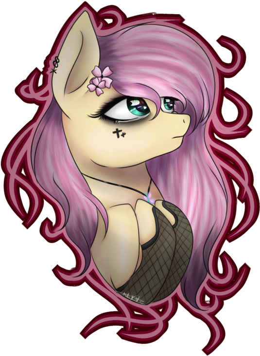 Rubyblossomva, Clothes, Emoshy, Fluttershy, Goth, Hooves - Cartoon (1024x1024)