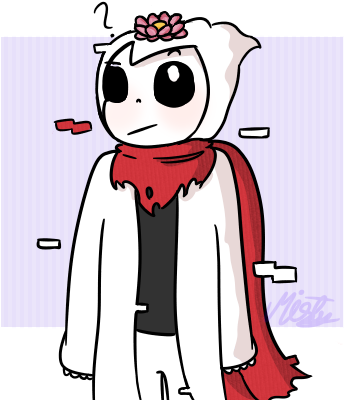 Goth With A Flower On His Hood - Cartoon (400x450)