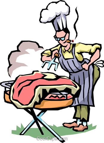 Grill Royalty Free Vector Clip Art Illustration - Grill Master (349x480)
