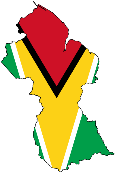 Land Of The Free - Map Of Guyana With Flag (2000x3001)