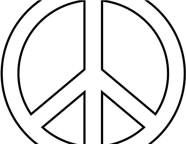 Peace Sign Clipart Pice - Black And White Peace Sign (640x480)