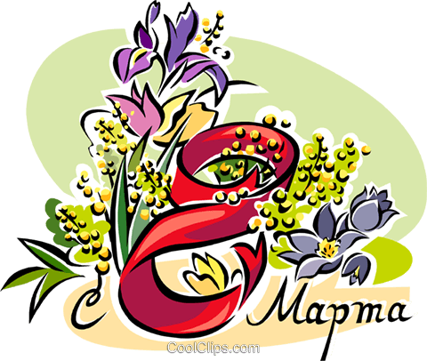 Russia 8 March International Women Day Royalty Free - Рисунки Гуашью (480x406)