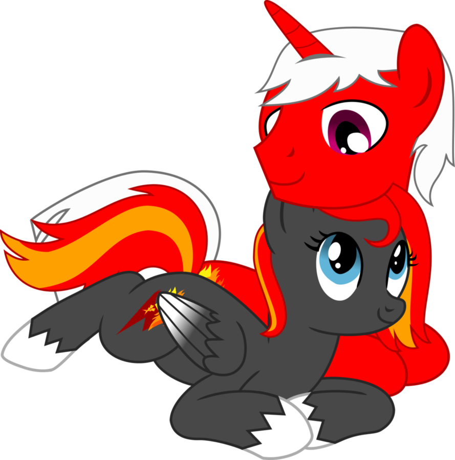 [c] Flamerunner X Sky Blazer Snuggle By Abyzzal - Cartoon (889x898)