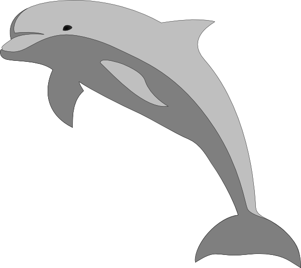 Dolphin Clip Art At Clker - Gray Dolphin Clipart (600x533)