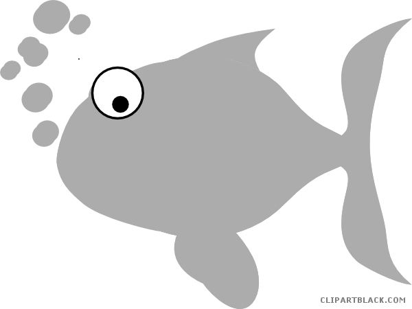 Grayscale Fish Animal Free Black White Clipart Images - Fish Clip Art (600x450)