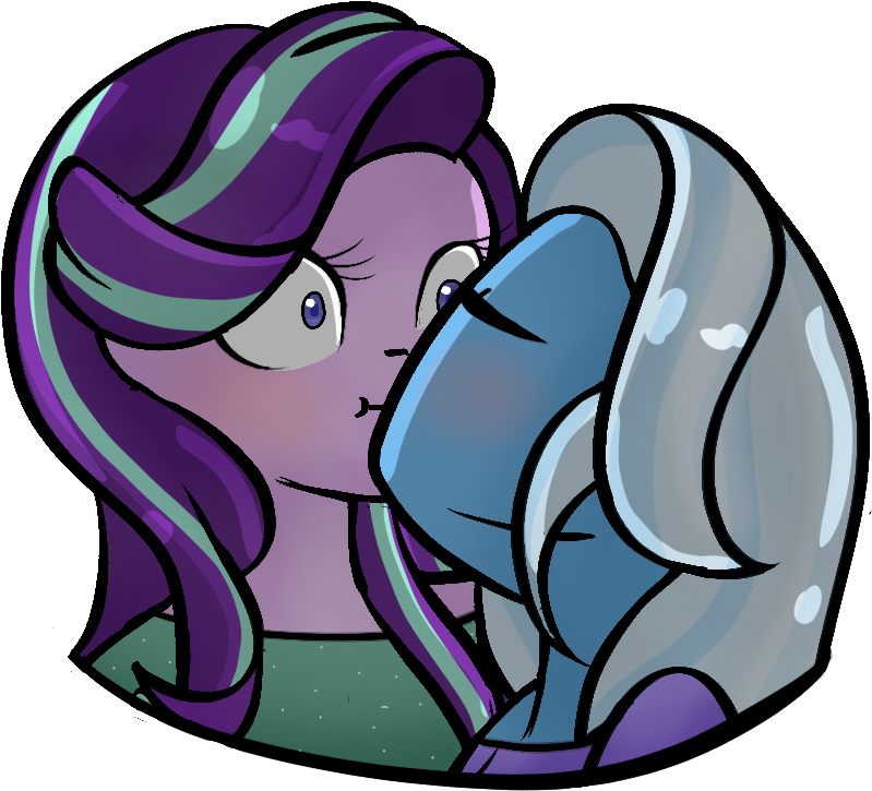 1332148 Safe Artist Colon Doodledonut S - Trixie Kisses Starlight (1000x900)