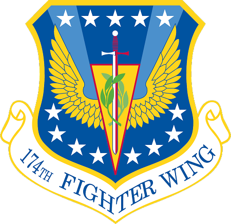 174th Fighter Wing Air Force Decal $7 - F16 174 Fighter Wing F-16 A Square Sticker 3" X 3" (450x436)