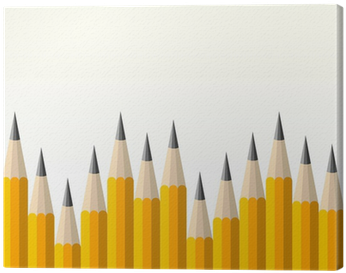 Cuadro En Lienzo Volver A La Escuela Patrón Lápiz Amarillo - Plot (400x400)