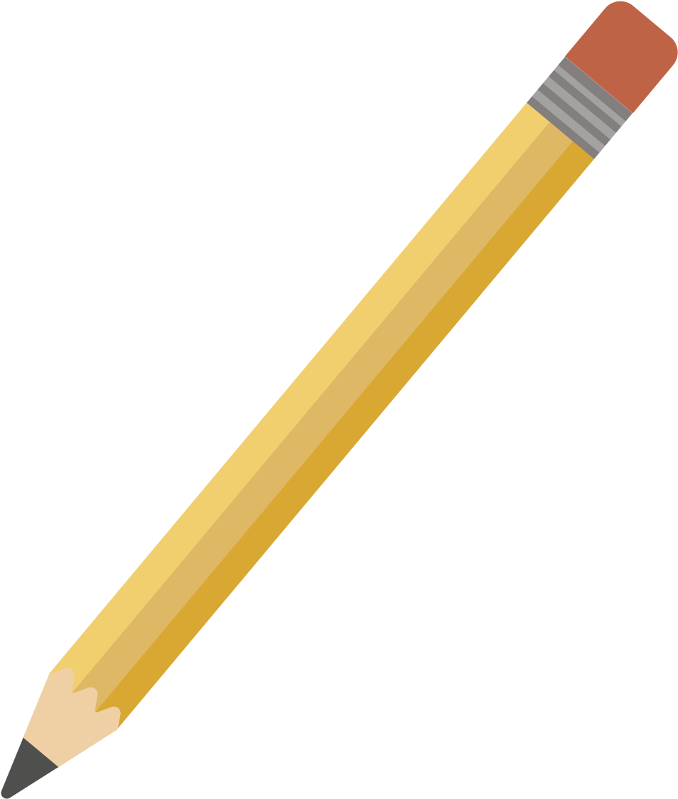 黄色の消しゴム付鉛筆 A Yellow Pencil - Dt2355 Qz (1321x1321)