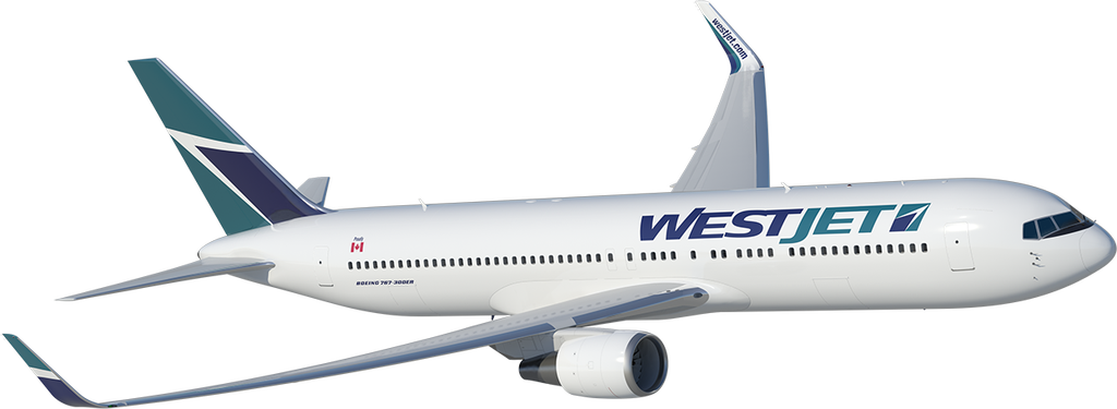 Westjet Airplane - West Jet Plane No Background (1024x375)