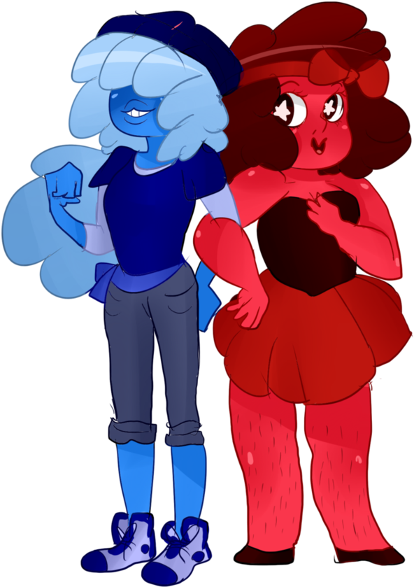 Tomboy Sapphire And Girly Ruby By Misspolycysticovary - Art (870x918)