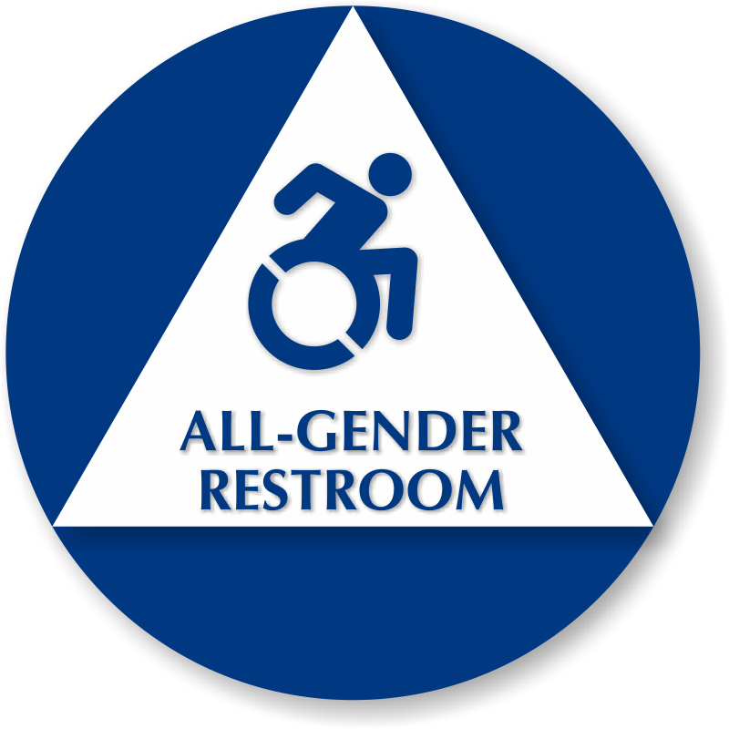 All-gender Restroom Sign With New Accessibility Symbol - Restroom Wheelchair (800x800)