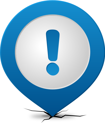 Location Map Pin Attention Blue - Attention Icon Blue (425x500)