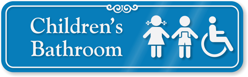 Children Bathroom Engraved Sign - Sign (800x570)