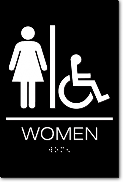 California Women Accessible Restroom Wall Sign - Restroom Sign (600x600)