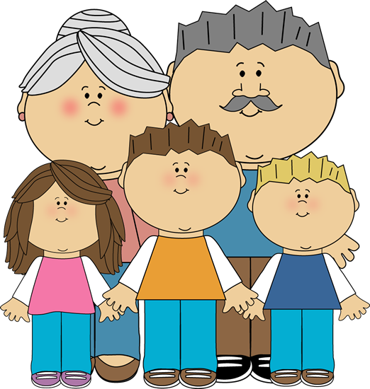 Family With Grandparents Clip Art (522x550)