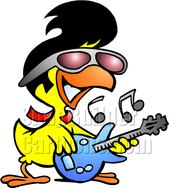 Chicken Playing Guitar (600x600)
