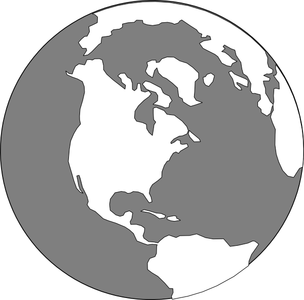 How To Set Use World Grey Svg Vector - World Globe Black And White Png (600x592)