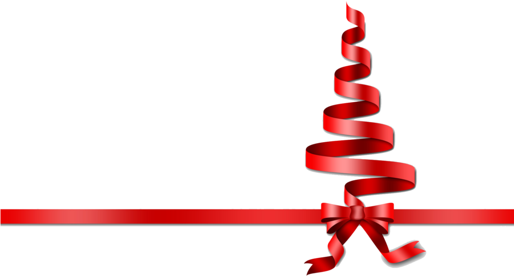 Christmas Ribbon Png Download - Christmas Tree Red Png (1024x576)