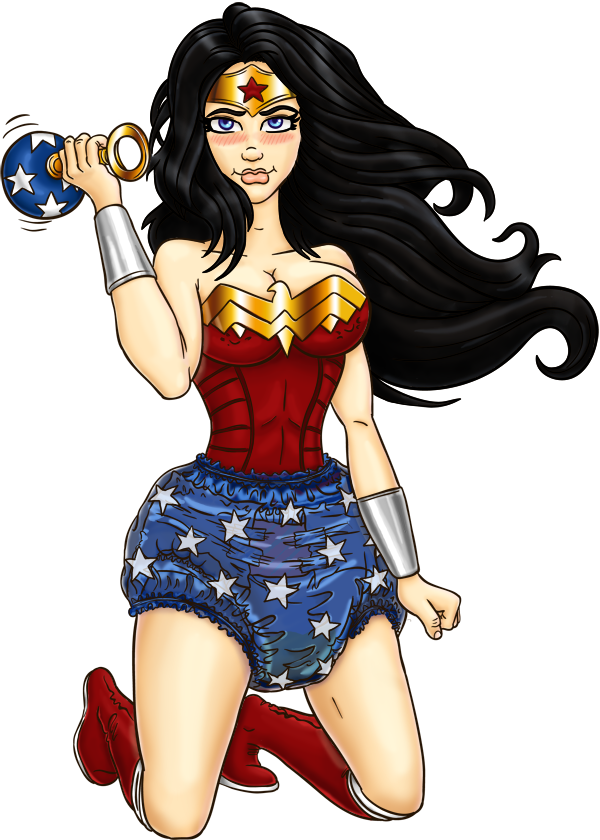 Wonder Woman Digital Art - Wonder Woman Wearing Diaper (600x840)