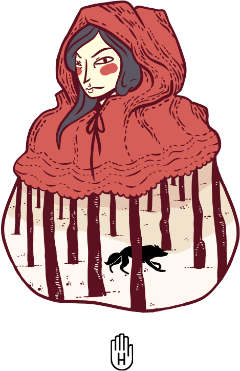 Fairy Tale Mood - Little Red Tote Bag: Funny Tote Bag Wolf, Red, Little (485x750)