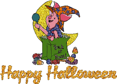 Halloween Gif - Piglet Happy Halloween (400x307)