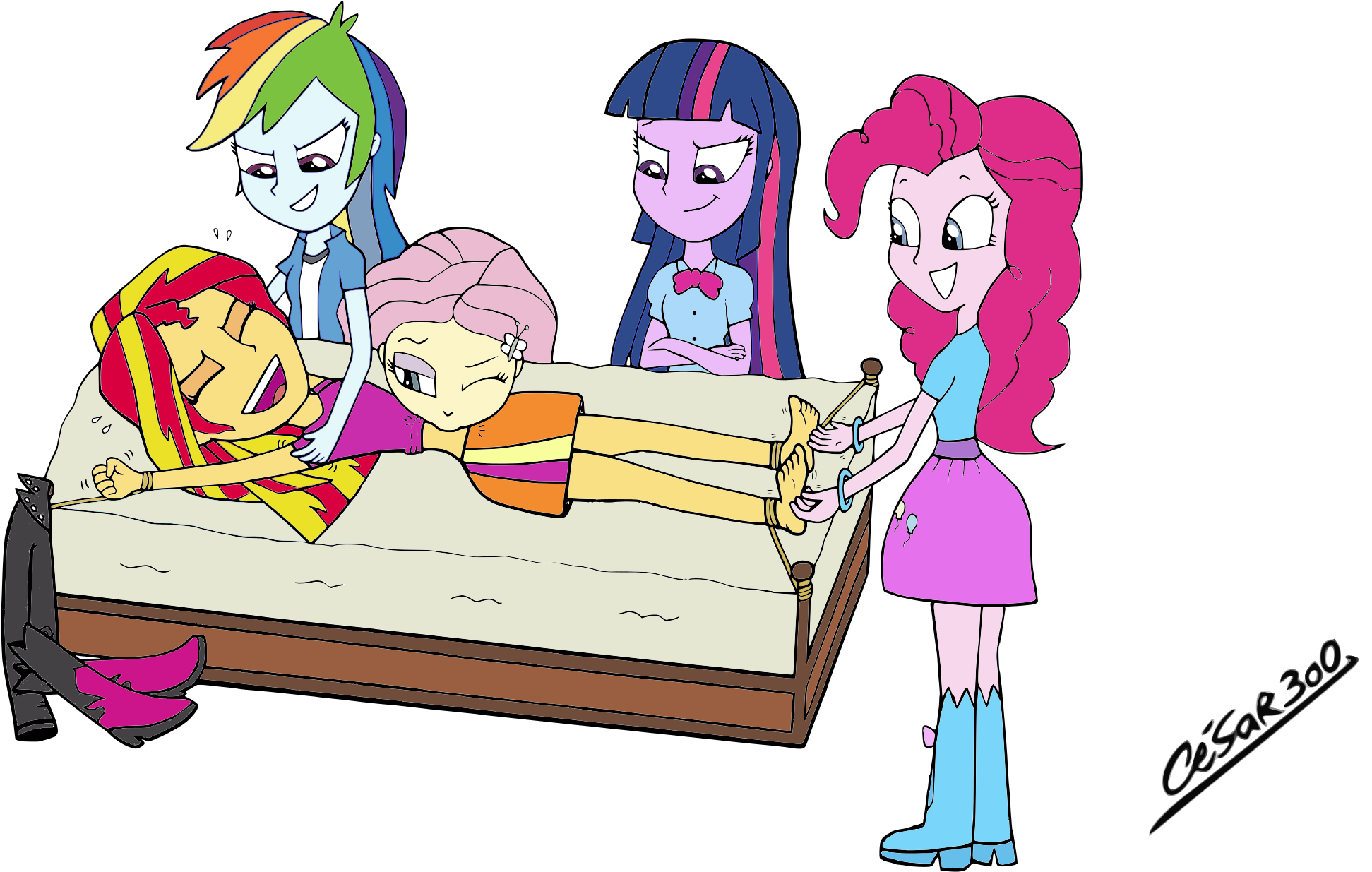 Sunset's Torture By Cesar3o0 Sunset's Torture By Cesar3o0 - My Little Pony Tickle (2560x1440)