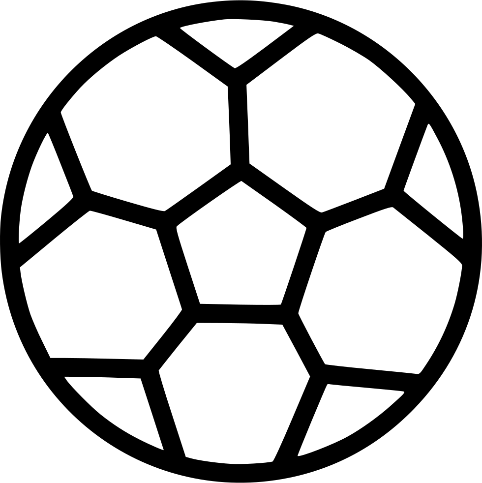 Football Soccer Ball Play Comments - Football Outline (980x982)