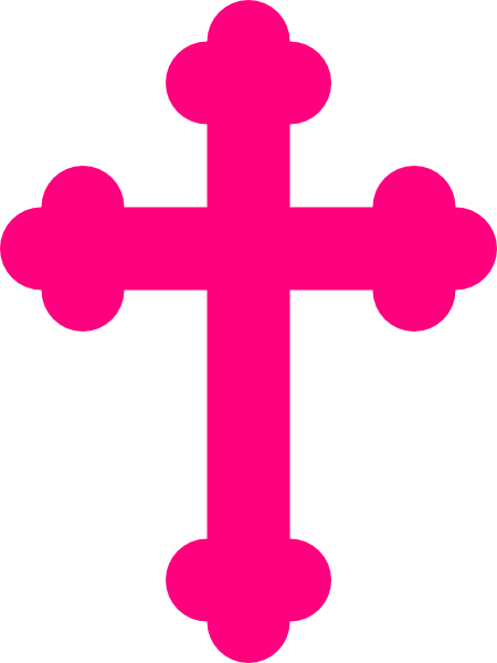Light Pink Cross Clip Art Download - Pink Baptism Cross Clip Art (450x600)