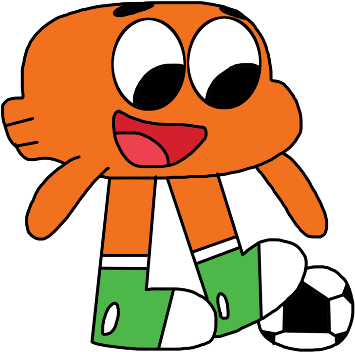 Darwin Grabs The Soccer Ball By Marcospower1996 - Gumball Png Football (894x894)