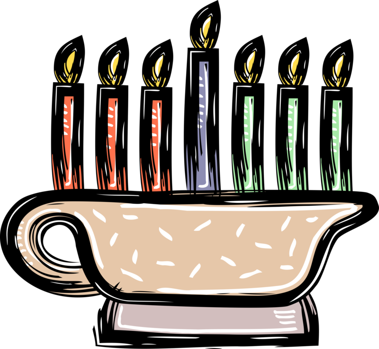 Vector Illustration Of Traditional African Kinara Candle - Vector Graphics (760x700)