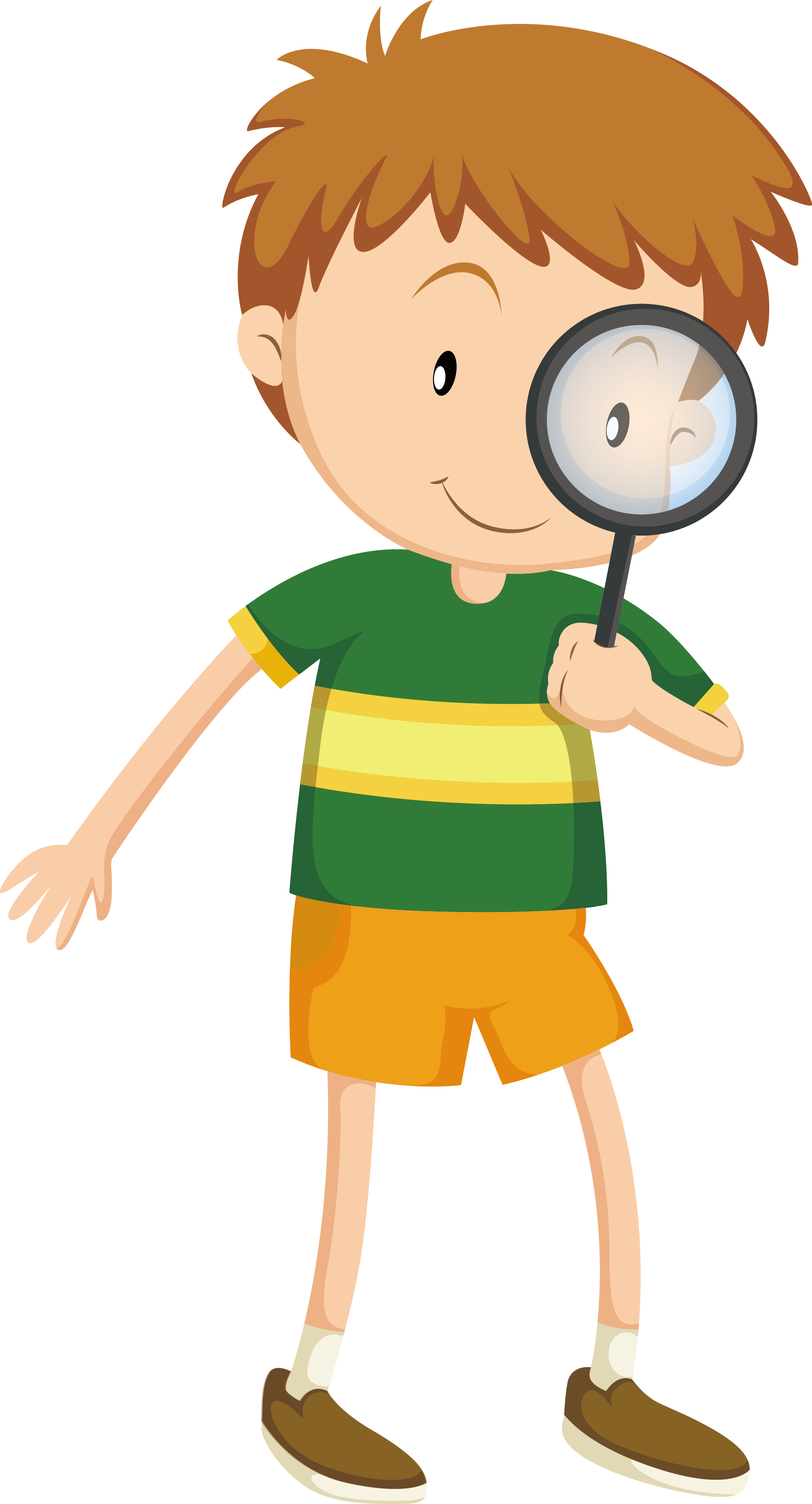 Magnifying Glass Download - การ์ตูน เด็ก ถือ แว่นขยาย Png (1975x3656)