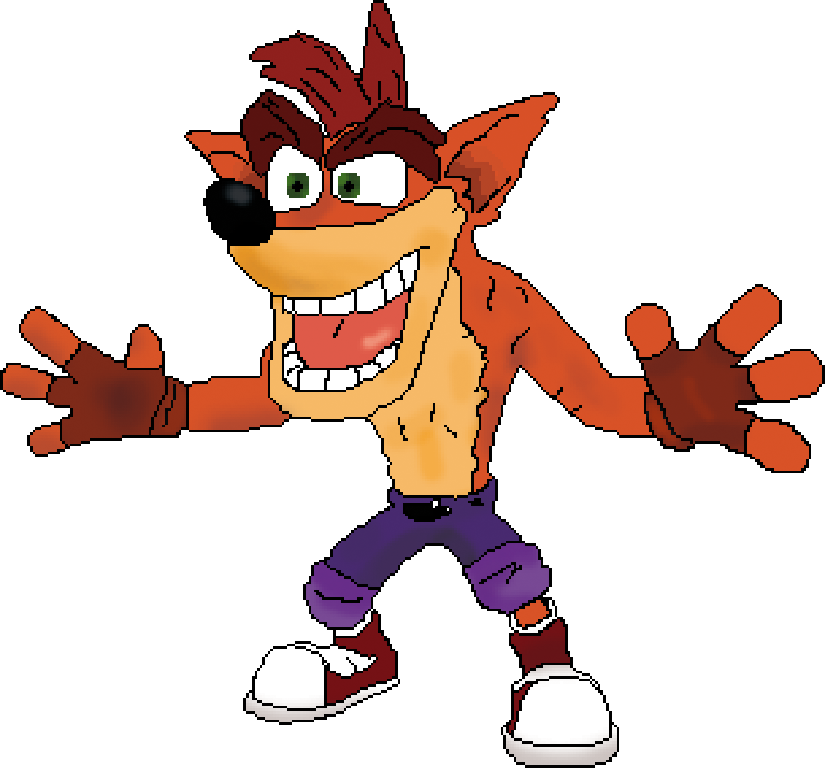 Crash Bandicoot Clipart - Crash Bandicoot Pixel Art (1160x1080)
