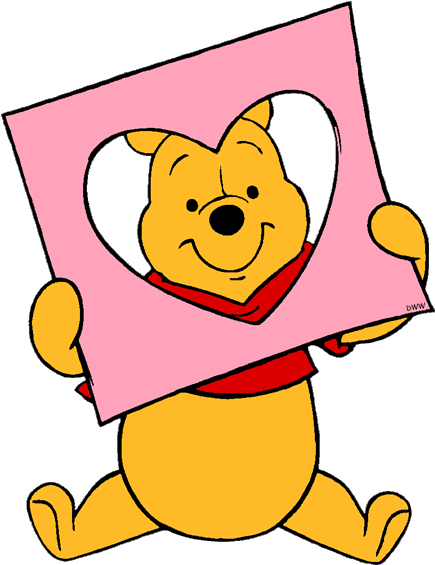 Pin Day Clipart - Winnie The Pooh Valentines Day (475x587)