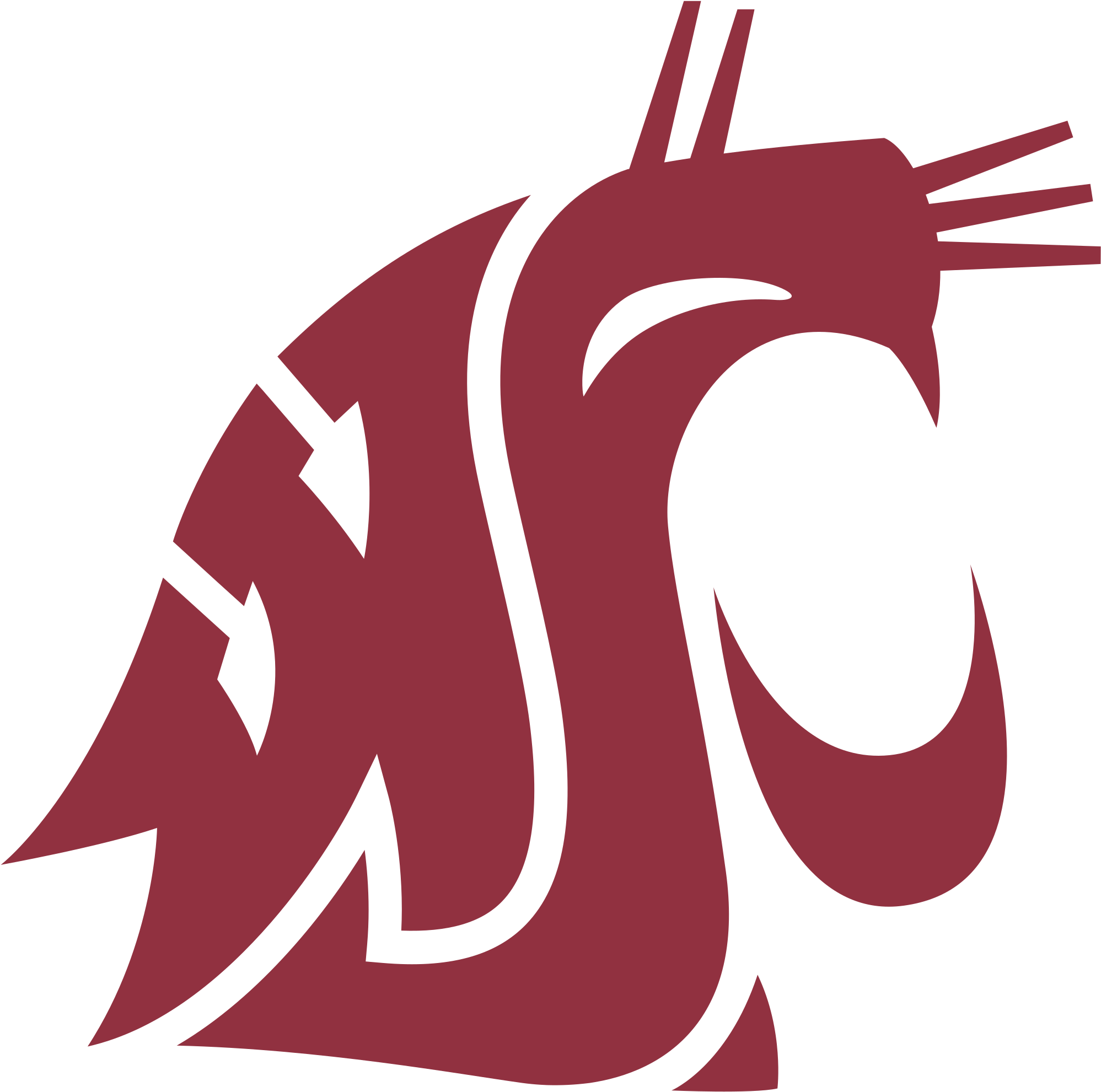 Washington State Cougars Logo Black And White - Washington State University Mascot (2400x2400)