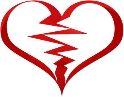 Broken Heart Love Loss Heartbroken Heartbr - Trái Tim Tan Vỡ Png (432x340)